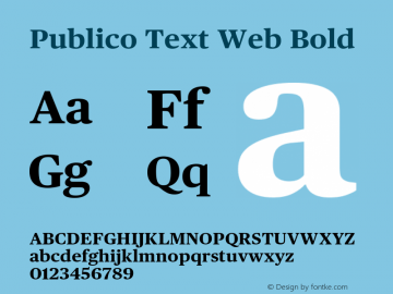 Publico Text Web Bold Version 002.000 2010 Font Sample