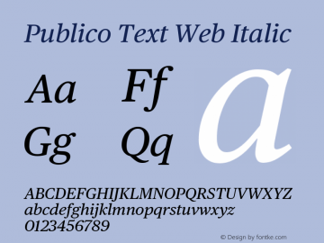 Publico Text Web Italic Version 002.000 2010图片样张