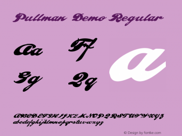 Pullman  Demo Regular Macromedia Fontographer 4.1.4 7/16/00 Font Sample