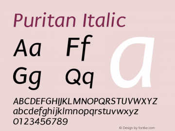 Puritan Italic Version 2.0a图片样张
