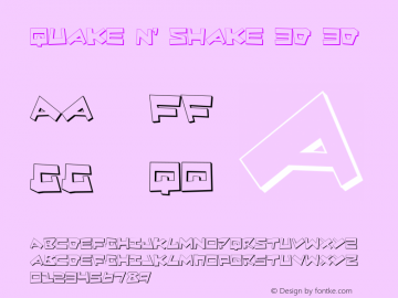 Quake & Shake 3D 3D 2 Font Sample