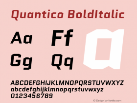 Quantico BoldItalic Version 2.002图片样张