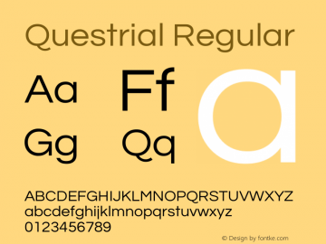 Questrial Regular Version 1.002图片样张