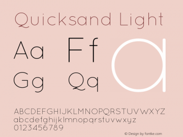 Quicksand Light Version 001.001 Font Sample