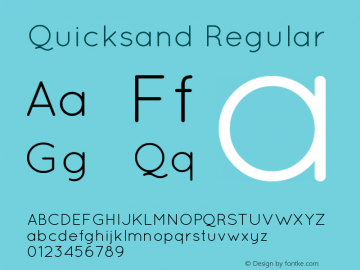 Quicksand Regular Version 001.001 Font Sample