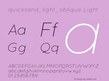 quicksand_light_oblique Light 001.000 Font Sample