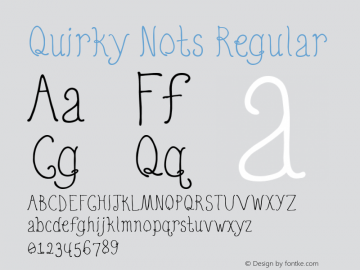 Quirky Nots Regular 001.000 Font Sample