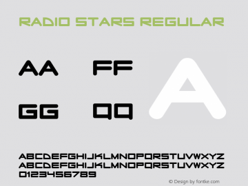 Radio Stars Regular OTF 4.000;PS 001.001;Core 1.0.29 Font Sample