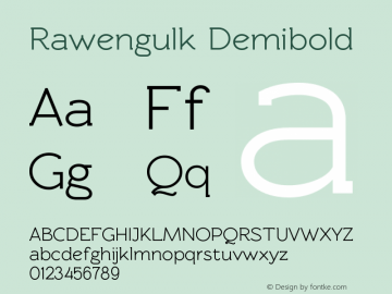 Rawengulk Demibold Version 0.92 Font Sample