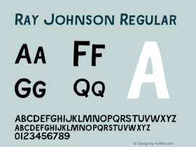 Ray Johnson Regular Macromedia Fontographer 4.1.5 8/17/08 Font Sample