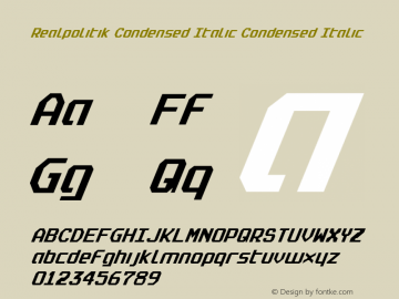 Realpolitik Condensed Italic Condensed Italic 2图片样张