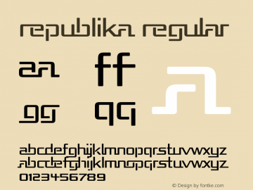 Republika Regular Version 1.0; 2000; Font Sample