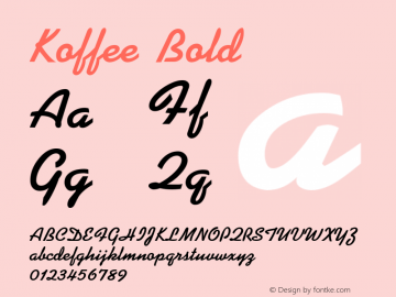 Koffee Bold The IMSI MasterFonts Collection, tm 1995, 1996 IMSI (International Microcomputer Software Inc.)图片样张