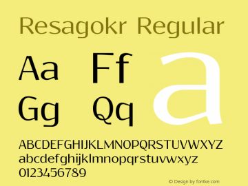 Resagokr Regular Version 0.95 Font Sample