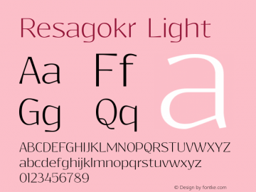 Resagokr Light Version 0.95 Font Sample