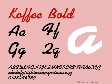 Koffee Bold (C)opyright 1992 W.S.I.  8/6/92 Font Sample