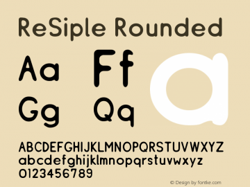 ReSiple Rounded Macromedia Fontographer 4.1.5 25/12/03 Font Sample