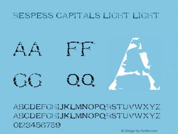Respess Capitals Light Light Version 1.00 Font Sample