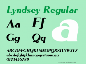 Lyndsey Regular Media Graphics International: Publisher's Paradise (TM) October 1994 Font Sample