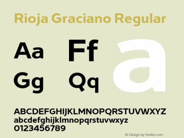 Rioja Graciano Regular Version 1.000 Font Sample