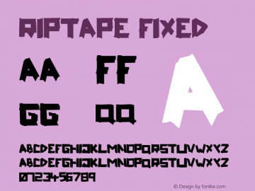 ripTAPE Fixed Version 1.00 Font Sample