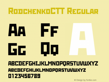 RodchenkoCTT Regular TrueType Maker version 3.00.00图片样张