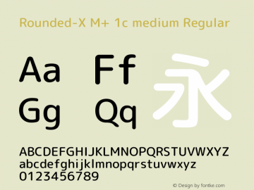 Rounded-X M+ 1c medium Regular Version 1.058.20140812 Font Sample
