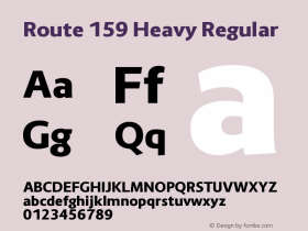 Route 159 Heavy Regular Version 1.000;PS 001.000;hotconv 1.0.70;makeotf.lib2.5.58329 Font Sample