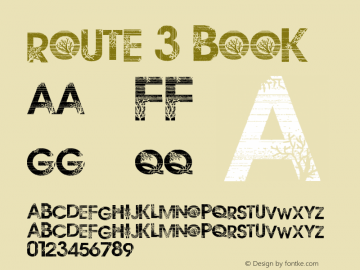 route 3 Book Version 1.00 January 14, 200 Font Sample