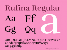 Rufina Regular Version 1.001 Font Sample