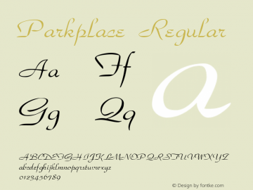 Parkplace Regular Print Artist: Sierra On-Line, Inc. Font Sample