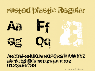 rusted plastic Regular Version 1.00 December 2, 2006, initial release Font Sample