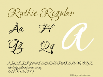 Ruthie Regular Version 1.003 Font Sample