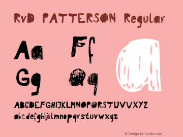 RvD_PATTERSON Regular Version 1.0 Font Sample