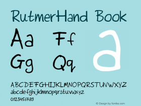 RutmerHand Book Version 1.0 Font Sample