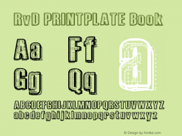 RvD_PRINTPLATE Book Version 1.00 March 24, 2009, Font Sample