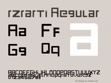 rzrarti Regular Version 1.0 Font Sample