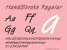 HandStroke Regular Macromedia Fontographer 4.1.5 5/18/98图片样张