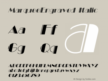 MarqueeEngraved Italic The IMSI MasterFonts Collection, tm 1995 IMSI图片样张