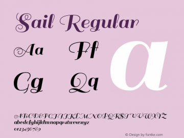 Sail Regular Version 1.002 Font Sample