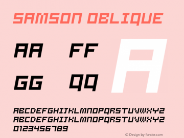 Samson Oblique Version 2.00 Font Sample