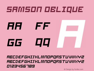 Samson Oblique Version 2.00 Font Sample