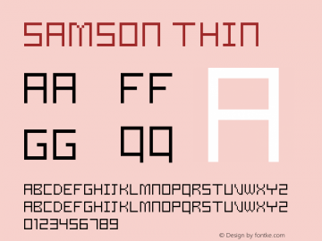 Samson Thin Version 2.00 Font Sample