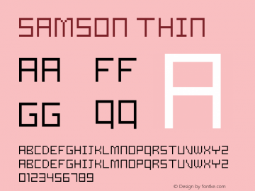 Samson Thin Version 2.00 Font Sample