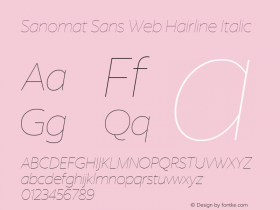 Sanomat Sans Web Hairline Italic Version 1.1 2015 Font Sample