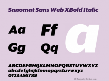 Sanomat Sans Web XBold Italic Version 1.1 2015 Font Sample