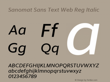 Sanomat Sans Text Web Reg Italic Version 1.1 2015图片样张