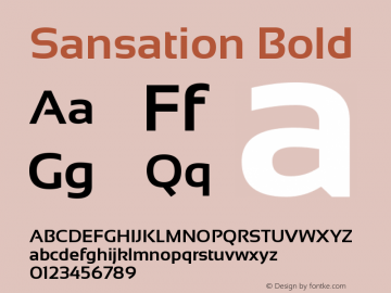 Sansation Bold Version 1.301 Font Sample