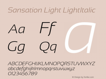 Sansation Light LightItalic Version 1.301 Font Sample