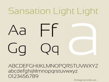 Sansation Light Light Version 1.301 Font Sample